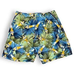 Corona Extra Beer Logo Board Shorts Mens 38 Swim Suit Trunks Beach Tropical Blue